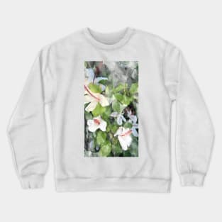 My White Hibiscus Flowers Crewneck Sweatshirt